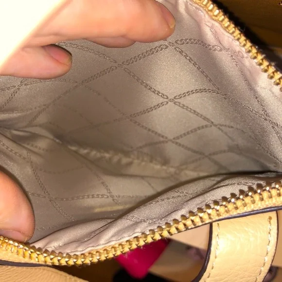 Michael Kors Tan and White Leather Tote - Picture 12 of 12